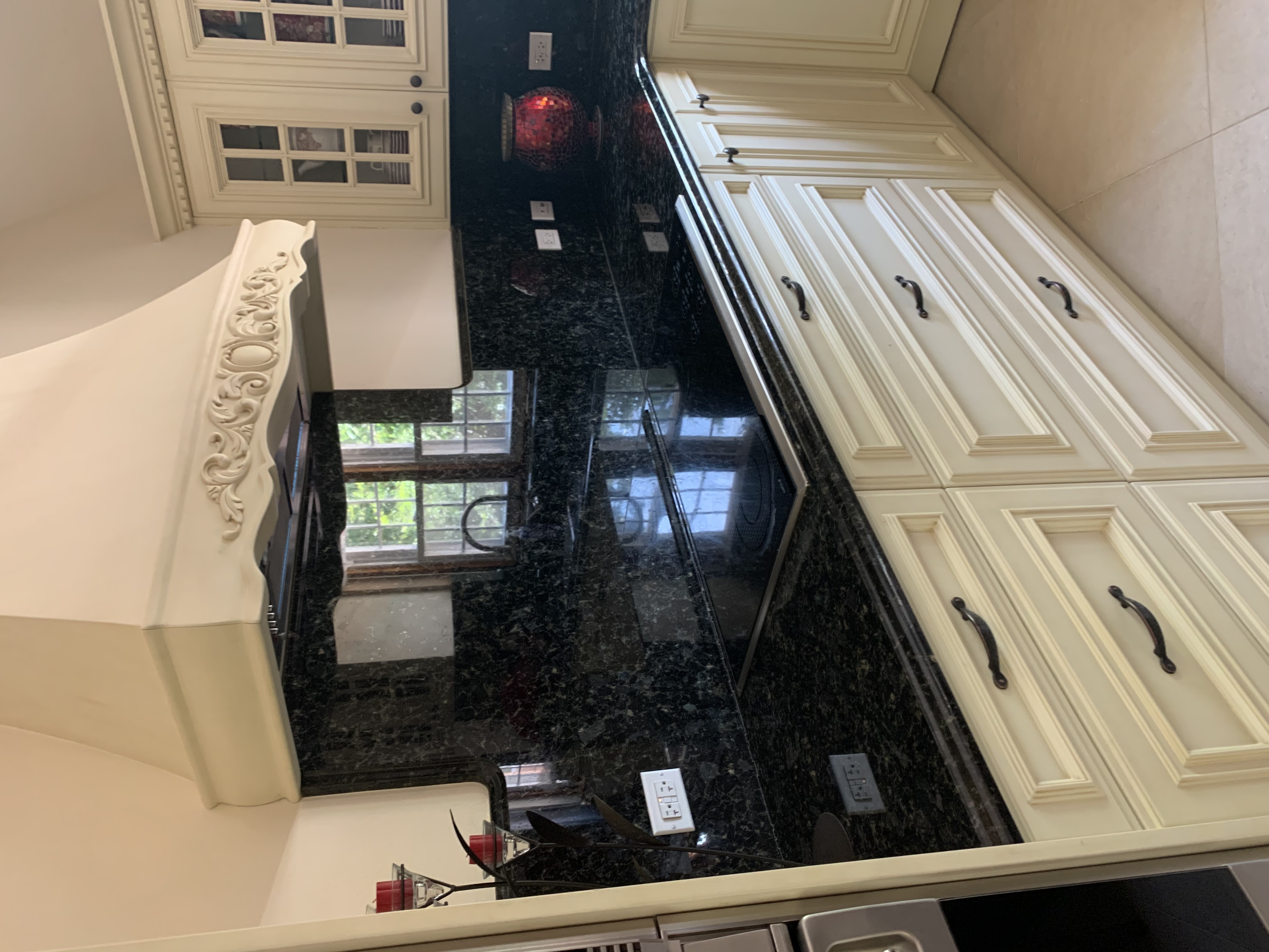 Counter and stove top with vent